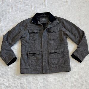 BKE Athletic Fit Men's Coat Sz L Herringbone Grey